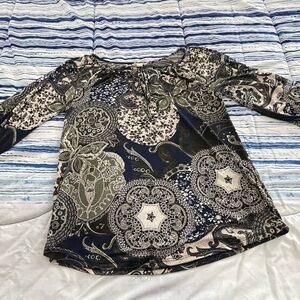 Chic Black and Gray Women's Blouse